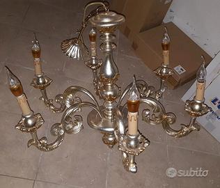 Lampadario foglia oro