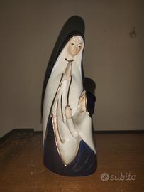 Statua in porcellana apparizione di Lourdes 