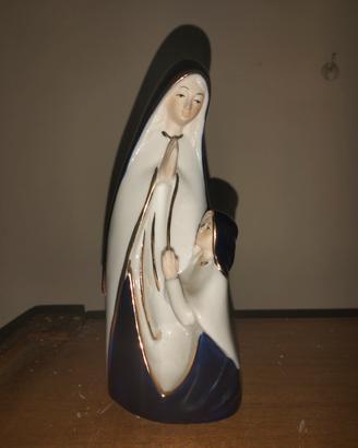 Statua in porcellana apparizione di Lourdes 
