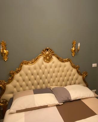 Testiera letto matrimoniale in legno barocco