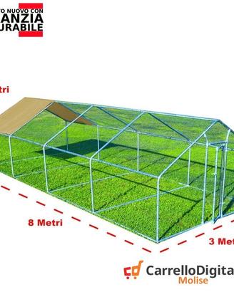 Recinto per Galline 3x8 m x h 2 m – 24 mq – beige