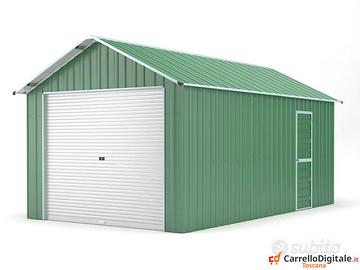 Capanno acciaio container 360x762cm 27.4mq verde