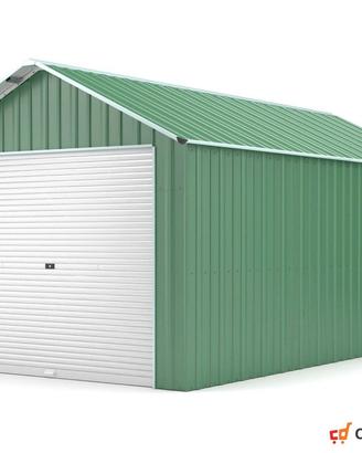 Capanno acciaio container 360x762cm 27.4mq verde
