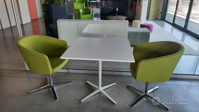 Tavolino bianco 80x80cm base centrale