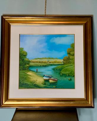 Quadro Gianni Tinti paesaggio fluviale