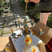 Lampadario turchese oro