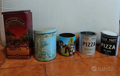 Set 5 scatole di latta 