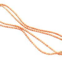 Collana a due fili di Corallo mm 4,5 circa, con ch
