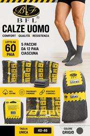 Lotto 60 Paia Calze Uomo Lavoro Grigio tg.40-46