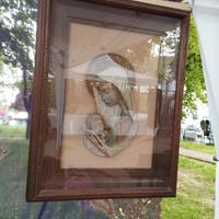 quadro arte sacra madonna e Gesù con cornice vinta