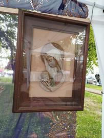 quadro arte sacra madonna e Gesù con cornice vinta