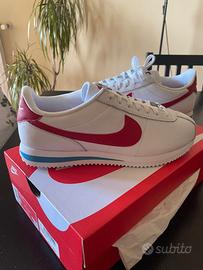 Nike cortez bianco taglia 43 con swoosh rosso 