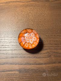 Fermacarte vetro murrine millefiori arancio