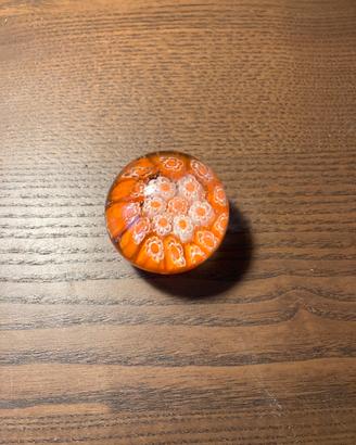 Fermacarte vetro murrine millefiori arancio