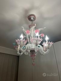 Lampadario in vetro stile Murano 6 luci