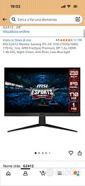 msi monitor 24” 170hz
