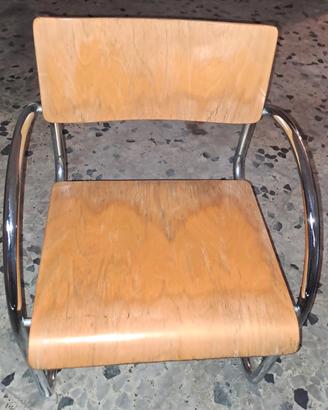 sedia vintage legno metallo