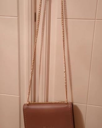 Borsetta donna marrone rosato con tracolla