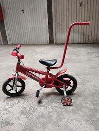 bici bambino con barra di spinta