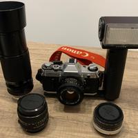 Macchina Reflex Canon AE-1 e obiettivi vari 