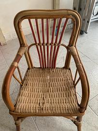 Poltroncina sedia vintage anni 60/70 bambù