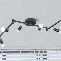 Lampada da soffitto con 6 faretti LED orientabili