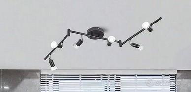 Lampada da soffitto con 6 faretti LED orientabili