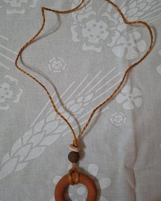 Ciondolo Vintage in Terracotta e Pietra Naturale