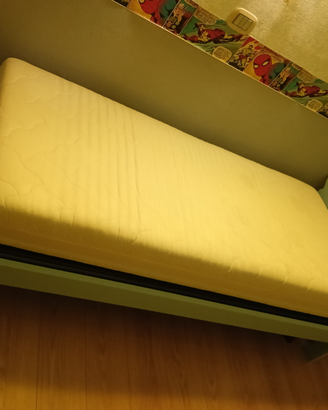 Letto singolo una piazza azzurro COMPLETO