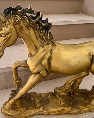 Statua cavallo dorato grande 47 cm