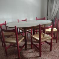 Tavolo Rotondo Allungabile in Formica con Sedie