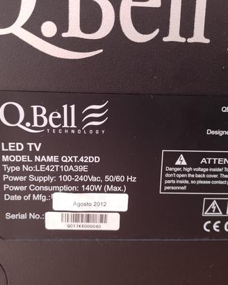 Televisore 42” marca QBELL