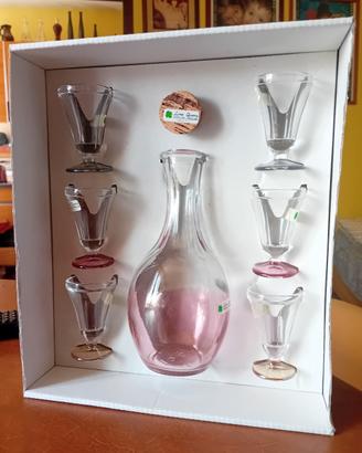 caraffa più bicchierini colorati 