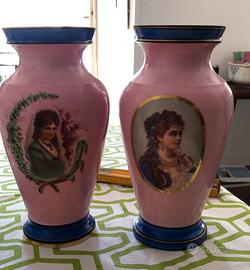 Coppia Vasi Ginori Doccia 1900 28cm Originali