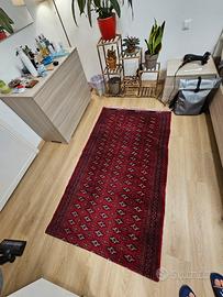 Passatoia turkmena annodata a mano 105 x 380 cm