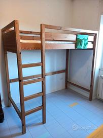 Letto a soppalco singolo in legno massello, Ikea 