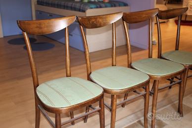 Set 4 sedie Vintage Anni ’60 in Pioppo