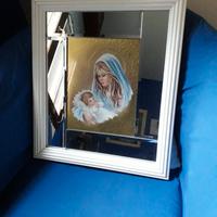 Quadra a specchio molato con la Madonna e bambino