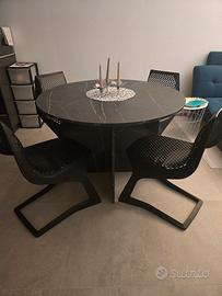 Tavolo rotondo + mobile tv coordinato