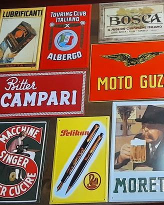 Lotto 15 Targhe Pubblicitarie Metallo in Rilievo