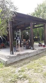 Gazebo in legno massello 10x10x6 metri