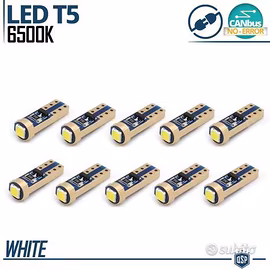 10 Lampadine LED T5 BIANCHE Cruscotto Luci Quadro
