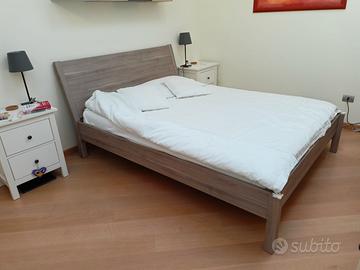 Struttura letto matrimoniale Ikea Nyvoll grigio