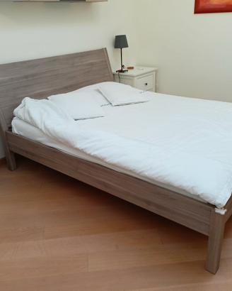 Struttura letto matrimoniale Ikea Nyvoll grigio