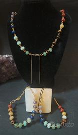 set 2 bracciali,collana pietre chakra , 