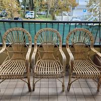 Sedie in vimini fatte a mano - set da 3 – usate.