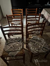 6 sedie in legno