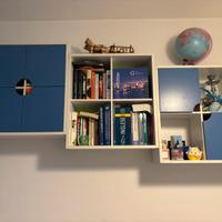 Pensili da parete + mobile contenitore - cameretta