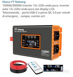 inverter onda pura 1500W con picco a 3000w 