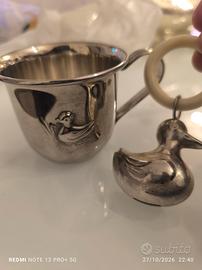 Set battesimo neonato vintage argentato  S.plated